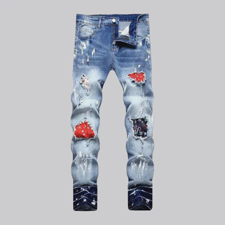 Sanded white-stains jeans
 for men | Jeans4you.shop