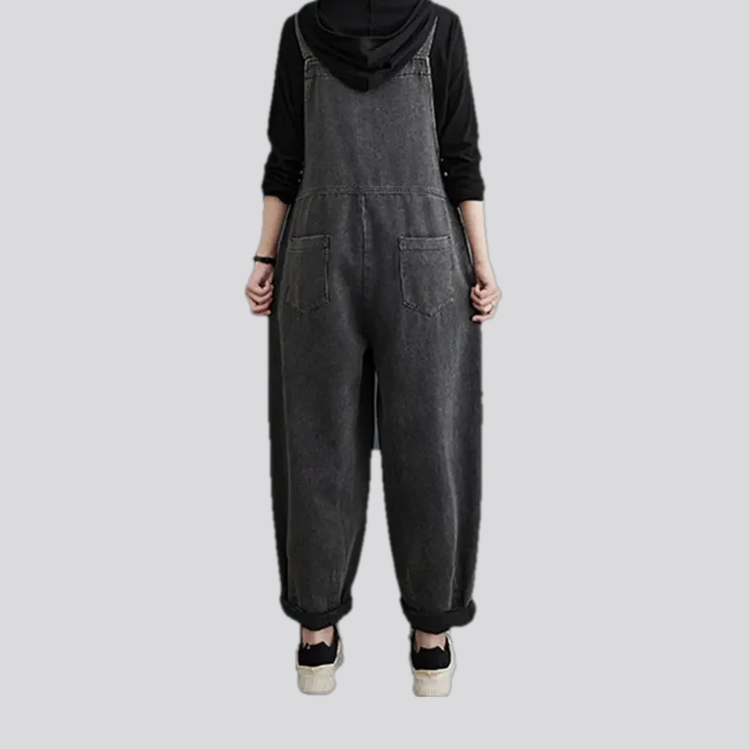 Vintage style jean bib for ladies