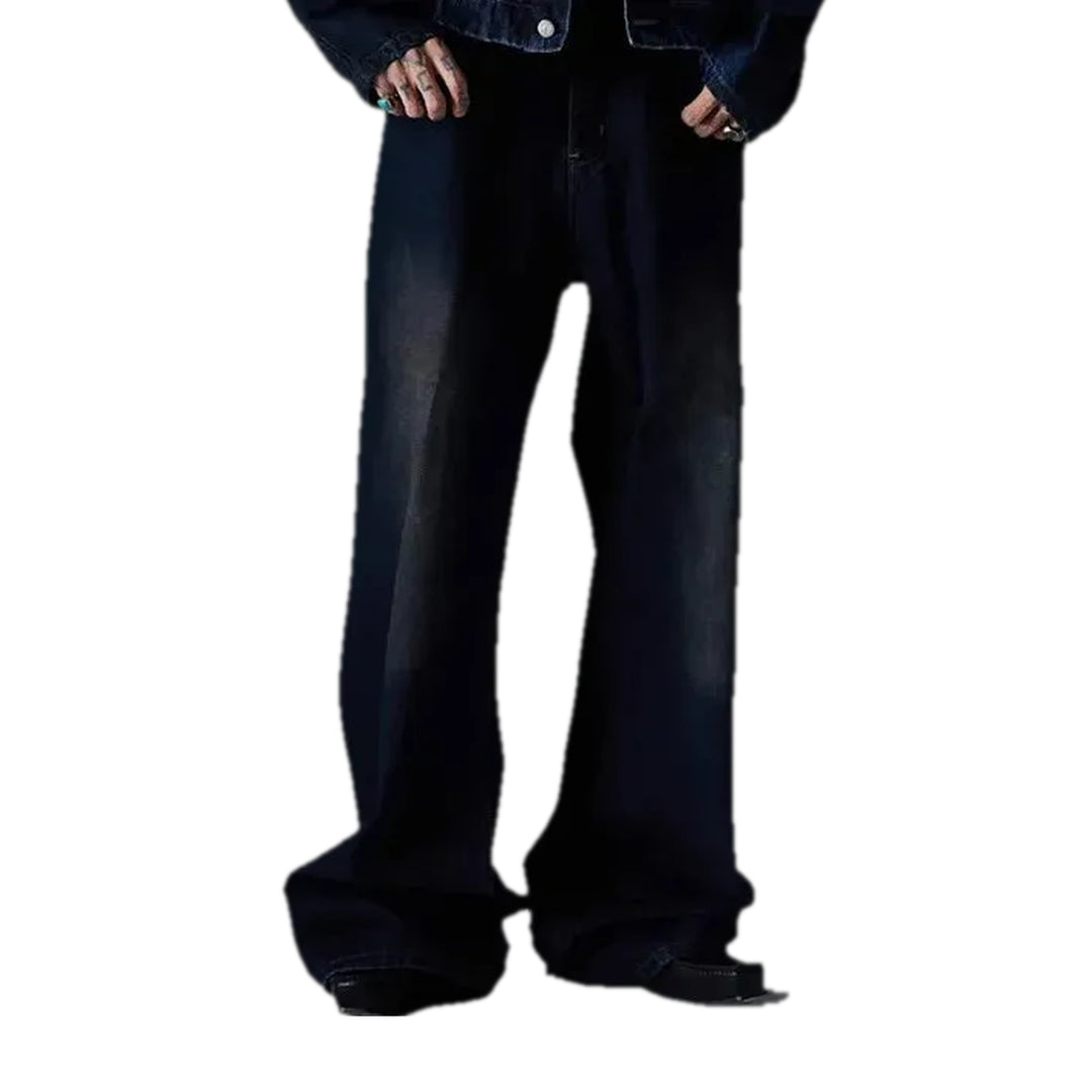 Mid Rise Dark Washed Jeans for Men - Dark Blue