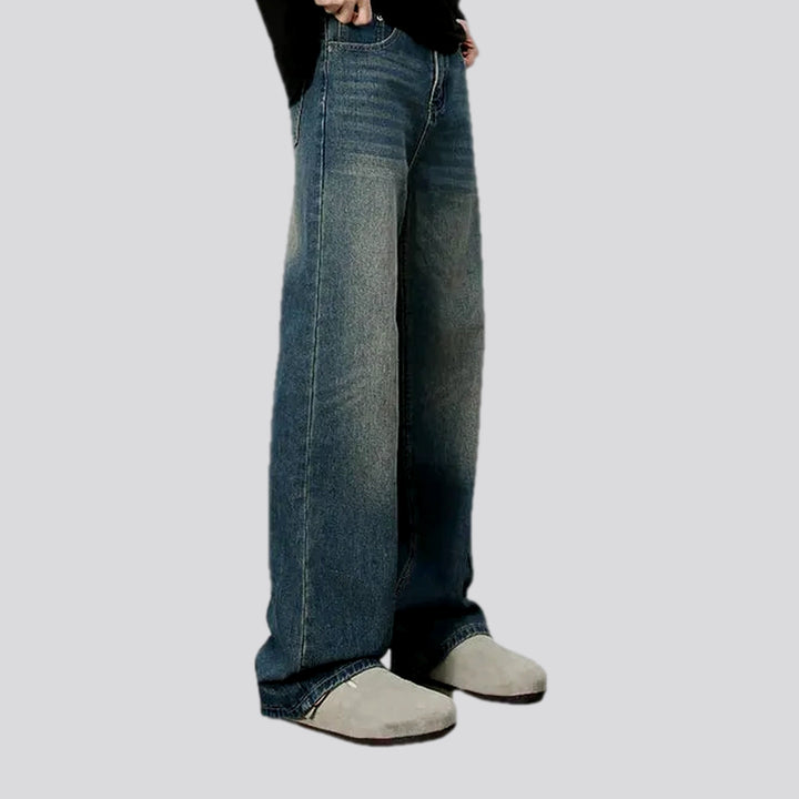 Sanded straight-fit men's jeans