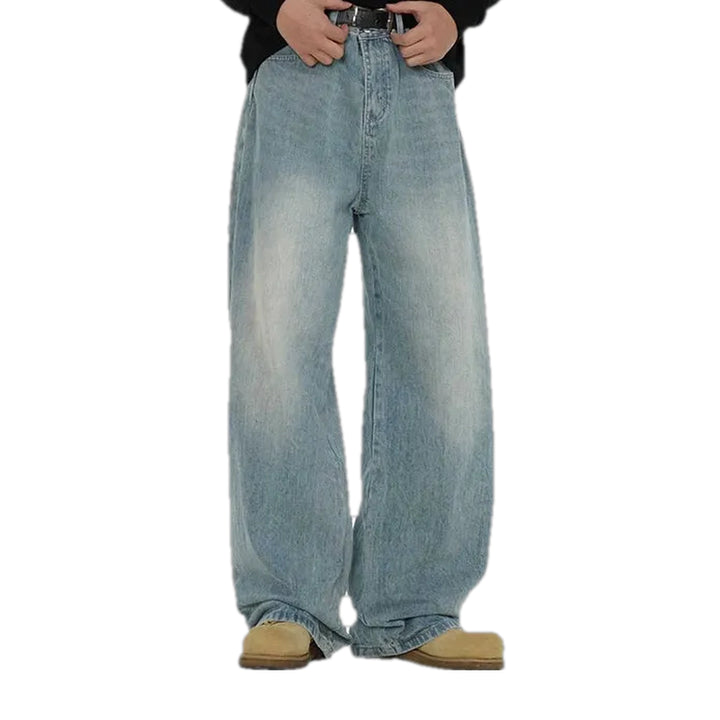 Lightweight Baggy Leg Men's Jeans - Light Blue