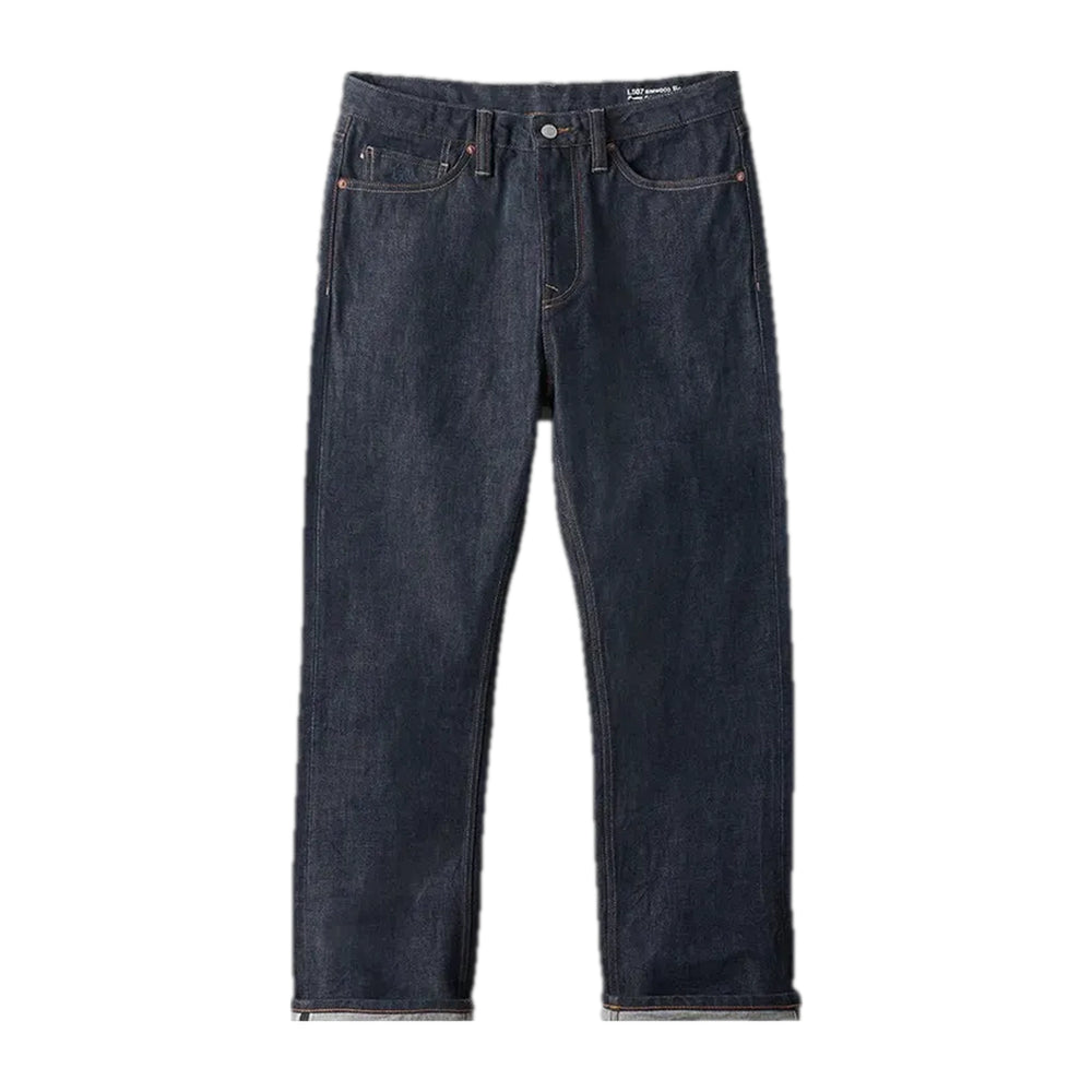 Dark Midweight Casual Tapered Men's Jeans - Dark Blue